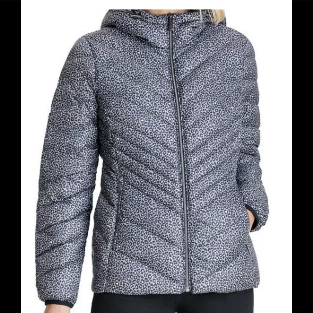 Michael Kors packable down jacket puffer leopard S